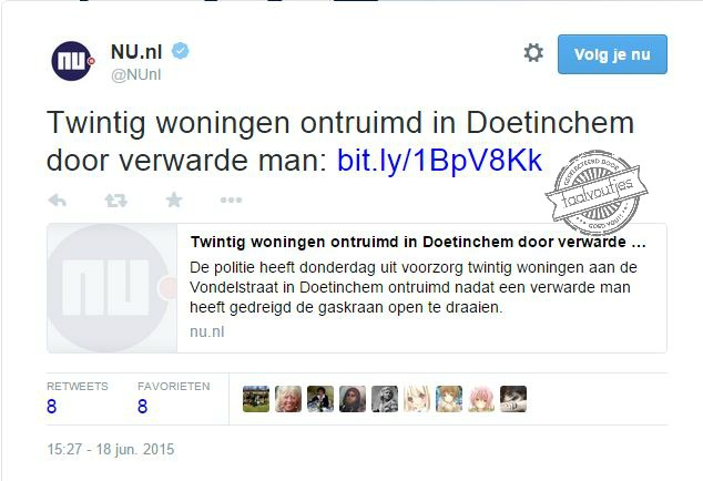 Hij was zijn buren even helemaal zat