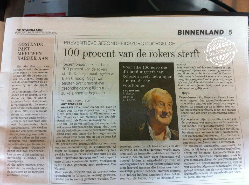 En als niet-roker ben je onsterfelijk