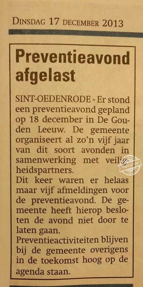 Pas wanneer iedereen zich heeft afgemeld, laten we het evenement doorgaan!