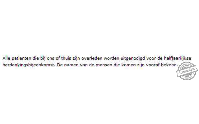 Dat zal een dooie boel worden.