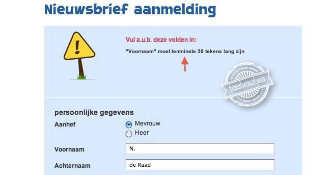 Helaas geen nieuwsbrief voor Jan met de korte voornaam.