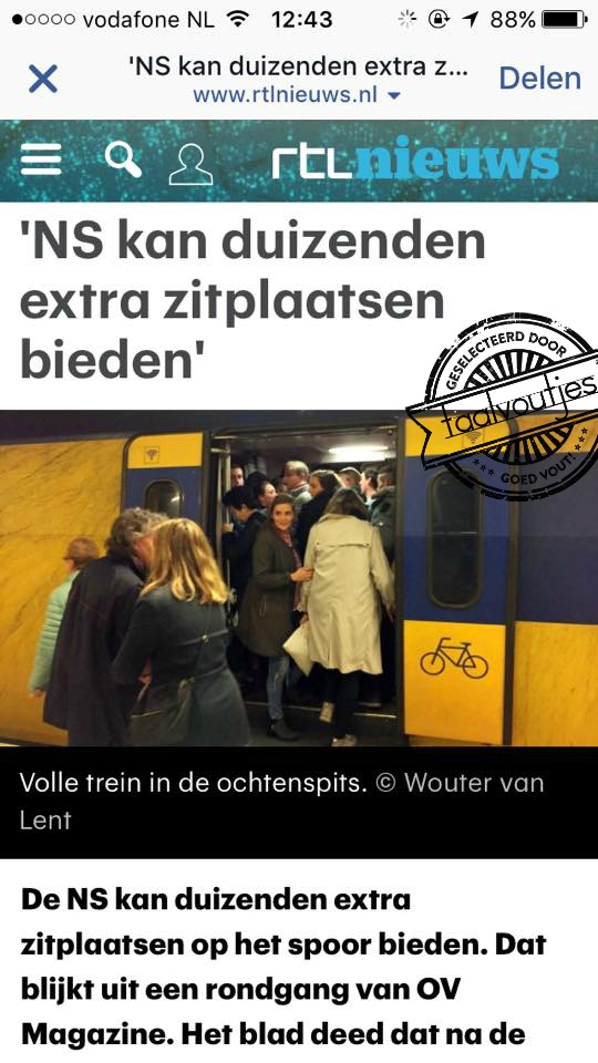 Doe mij maar een zitplaats in de trein.