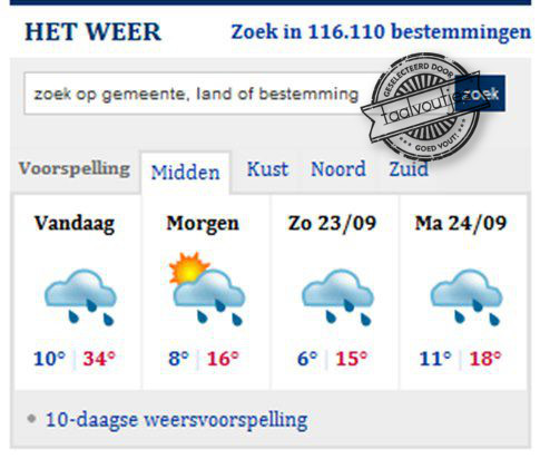 Oké, wel regen vandaag, maar die temperatuur maakt alles goed