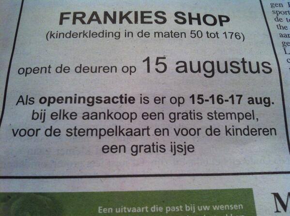 Och, als ik toch een stempelkaart kon zijn... 