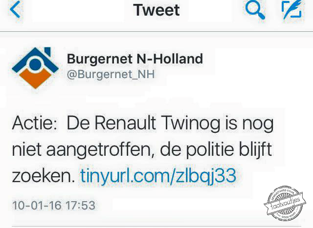 Dan kunnen ze nog lang zoeken.