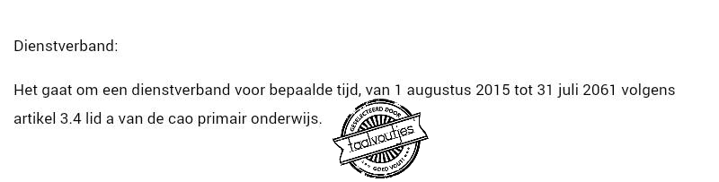 Een contract voor het leven, waar zie je dat nog!