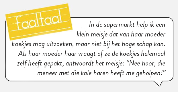 Daar sta je dan met je kale kop.