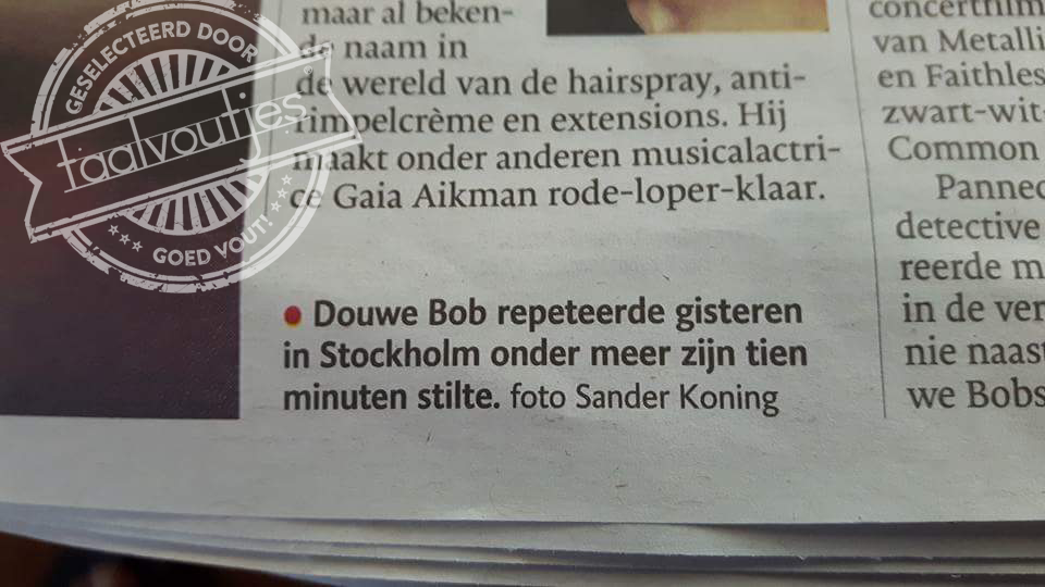Wij schatten de kansen van Douwe Bob niet heel hoog in ...