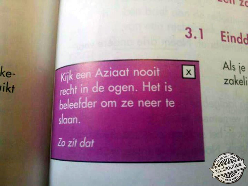 Interculturele etiquette anno 2013.