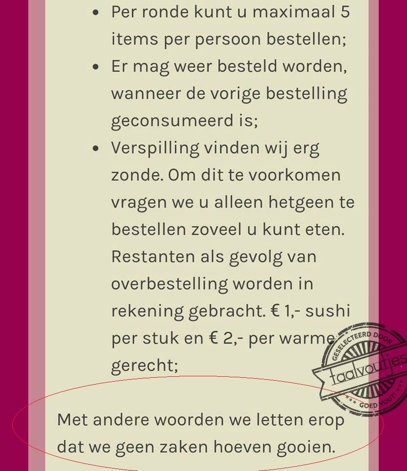 Regels zijn regels bij all-you-can-eat.