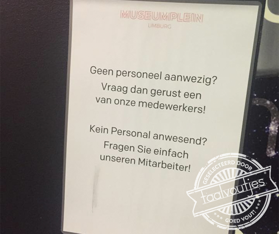 En als die er niet zijn, vraag een werknemer?