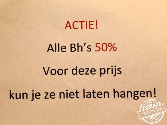 Een opbeurende korting.