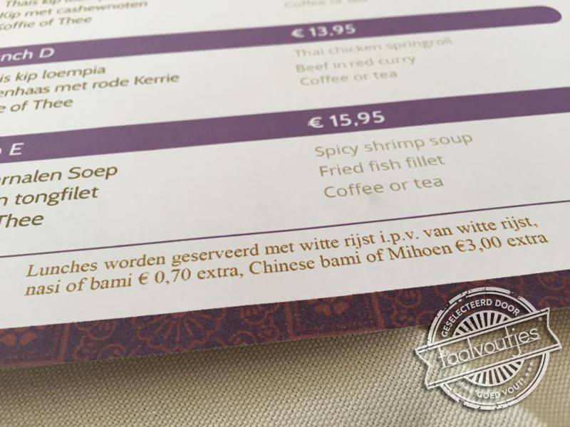 Jammer, ik had net trek in witte rijst.