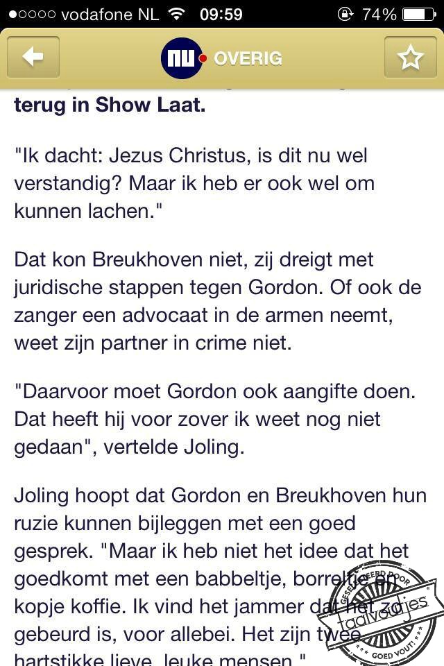 Advocaten, ze zijn altijd zo knuffelbaar.