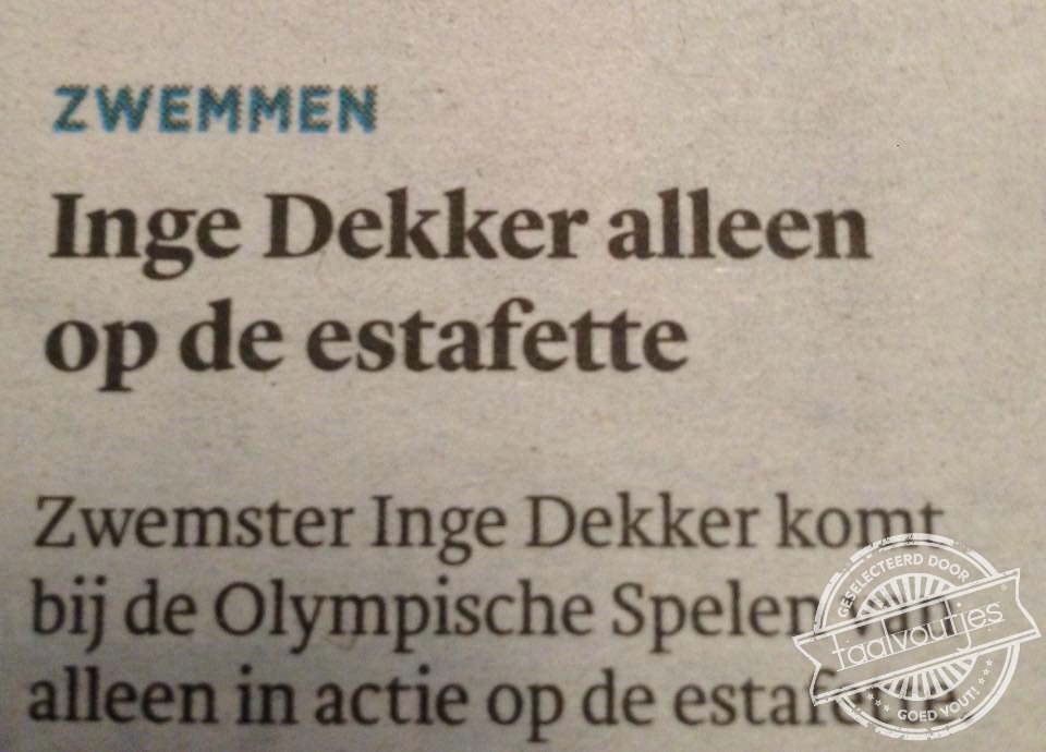 Van je team moet je het hebben ...