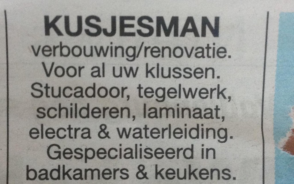 Als hij maar geen smakkerd maakt...