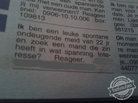 Mijn buurmand zoekt nog wel wat spanning ...