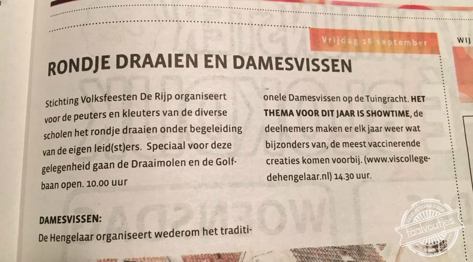 Inenten voor de vissers verplicht.