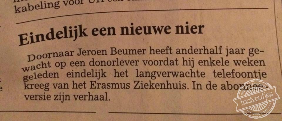 Leverproblemen bij het ziekenhuis.