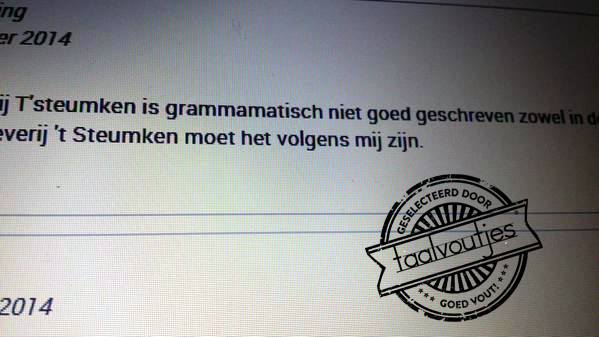 De spellelling is gelukkig wel in orde.