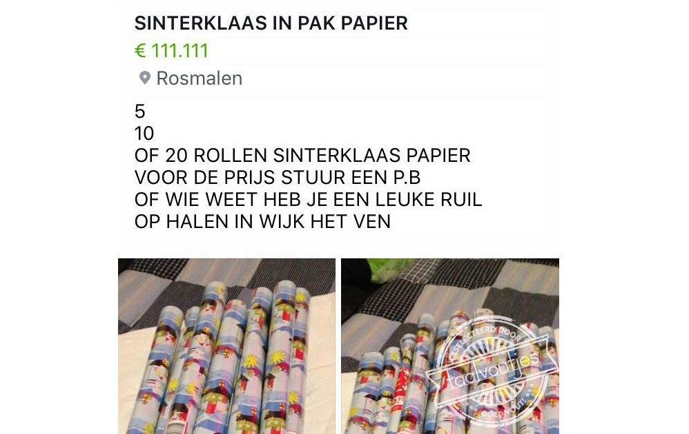 Weer eens wat anders dan een verrassing in je schoen.