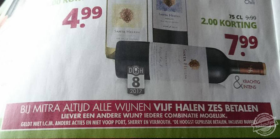 Zelfs na vijf wijntjes trap ik daar niet in.