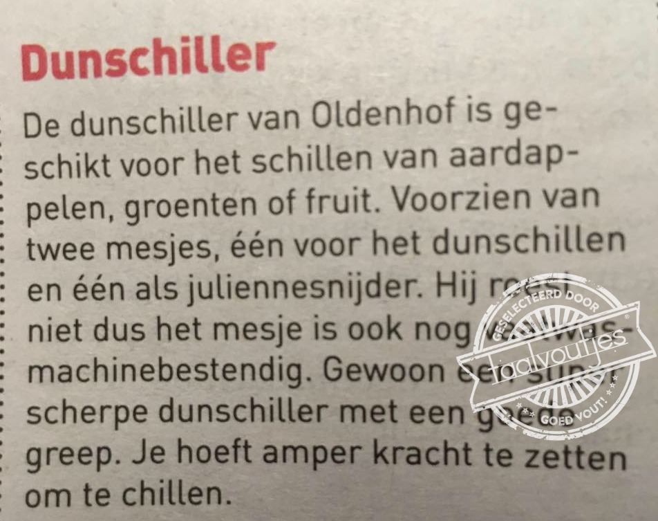 Handig voor de brakke medemens.