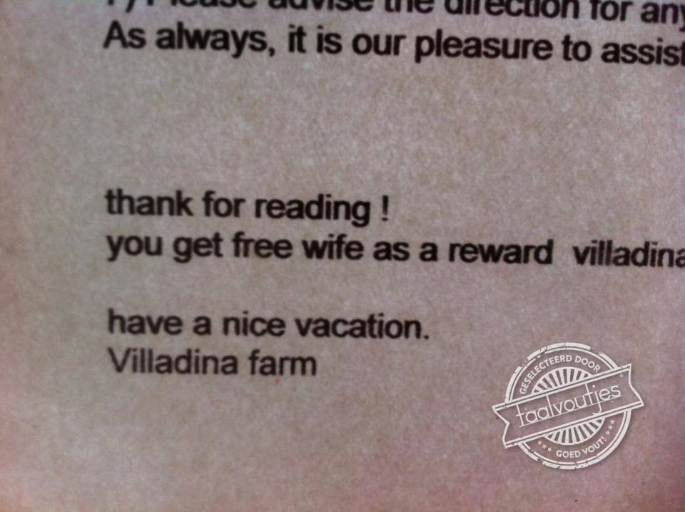 Nou heren, zo kom je wel heel gemakkelijk aan een vrouw ...