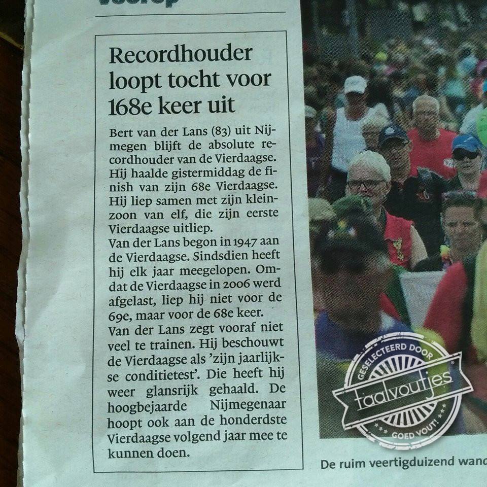 En dat voor een 99e editie.