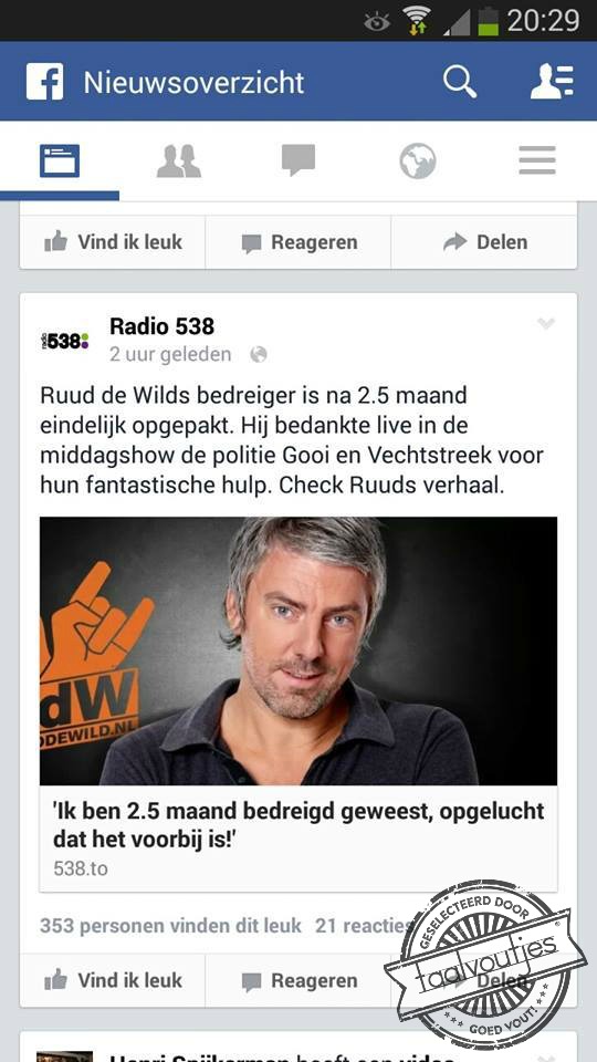 De arme man had zelf ook genoeg van al dat gedreig.