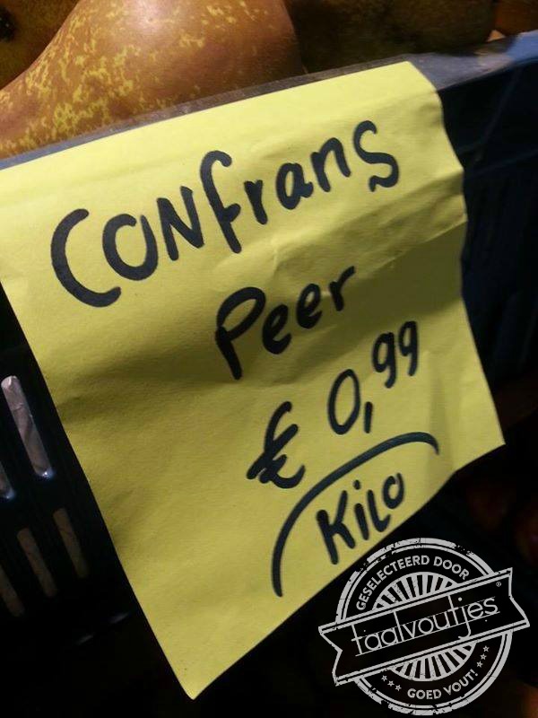 Hoeveel kosten de peren zonder Frans?