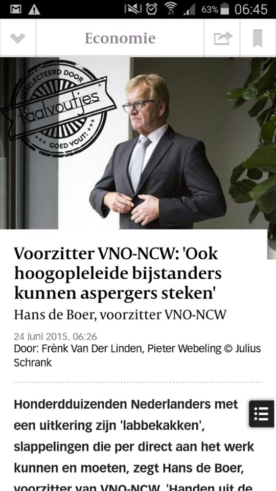 De Boer neemt zijn uitspraak terug, Van Der Linden zijn krantenkop.