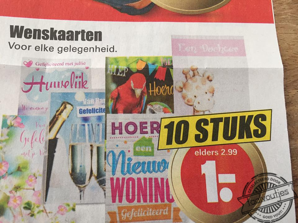 Goedkopere (ver)wenskaarten vind je nergens!