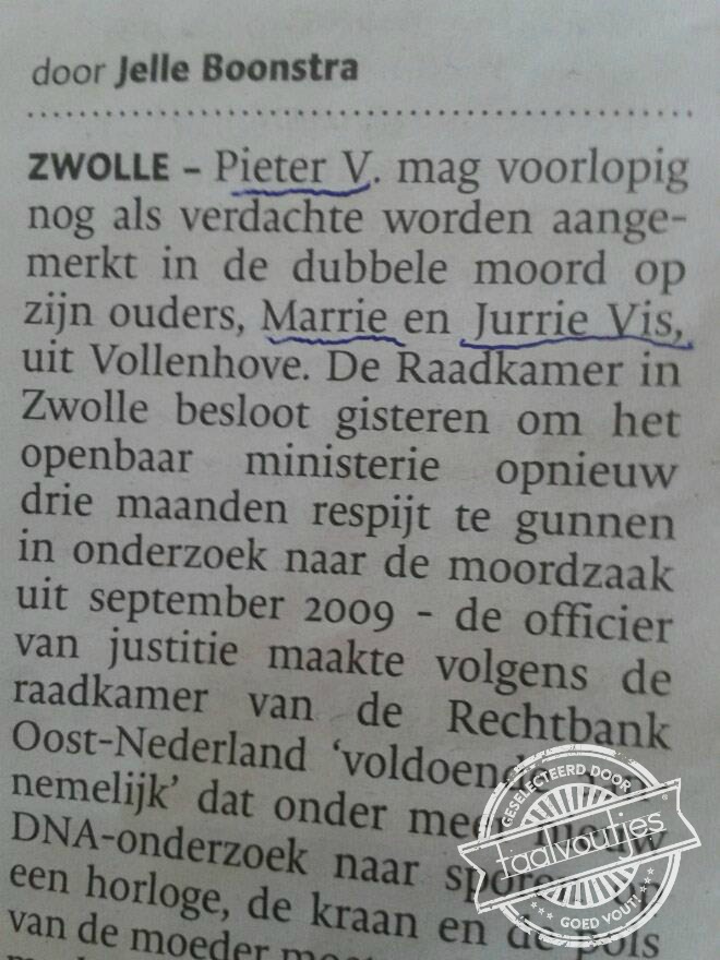 We zijn toch wel benieuwd naar zijn achternaam.