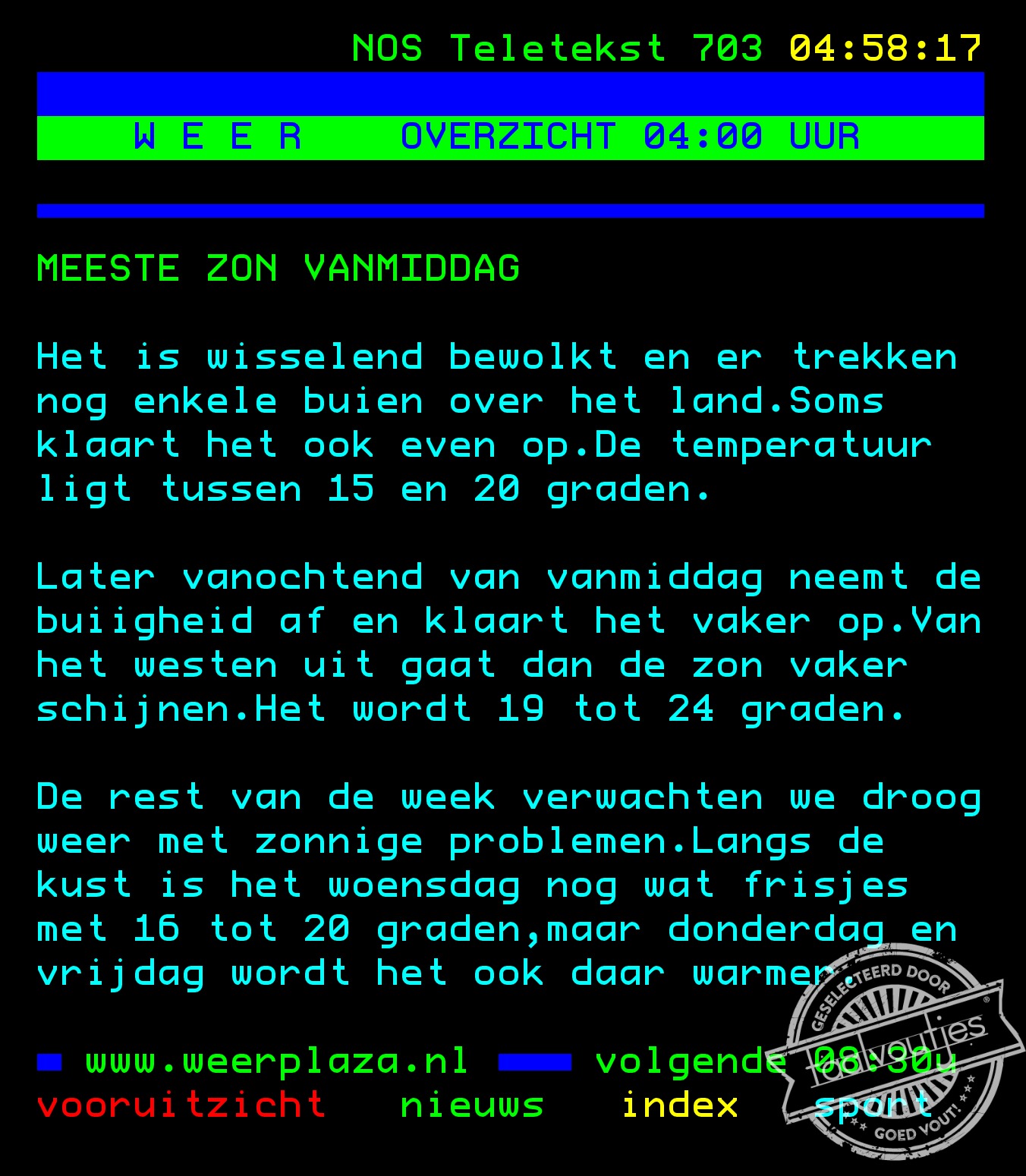 Het is ook altijd wat met dat weer.