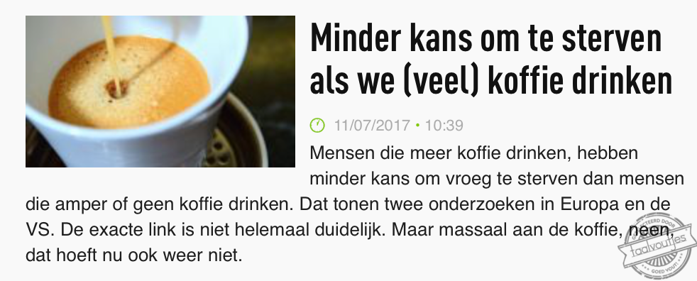 Doe nog maar een bakkie, dan.