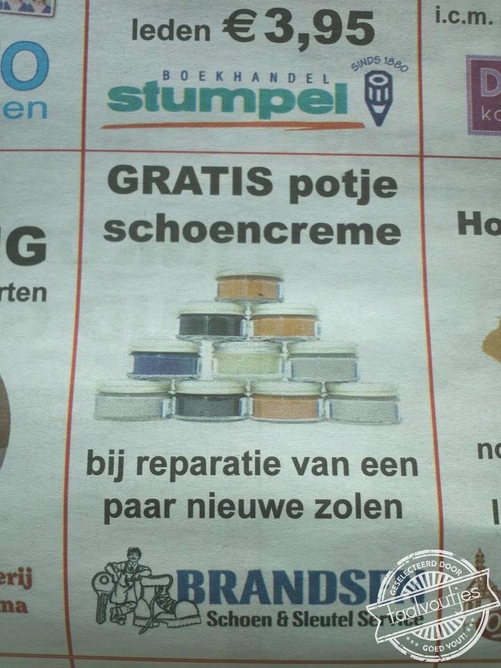 Sommige schoenmakers schatten hun klanten wel erg laag in ...