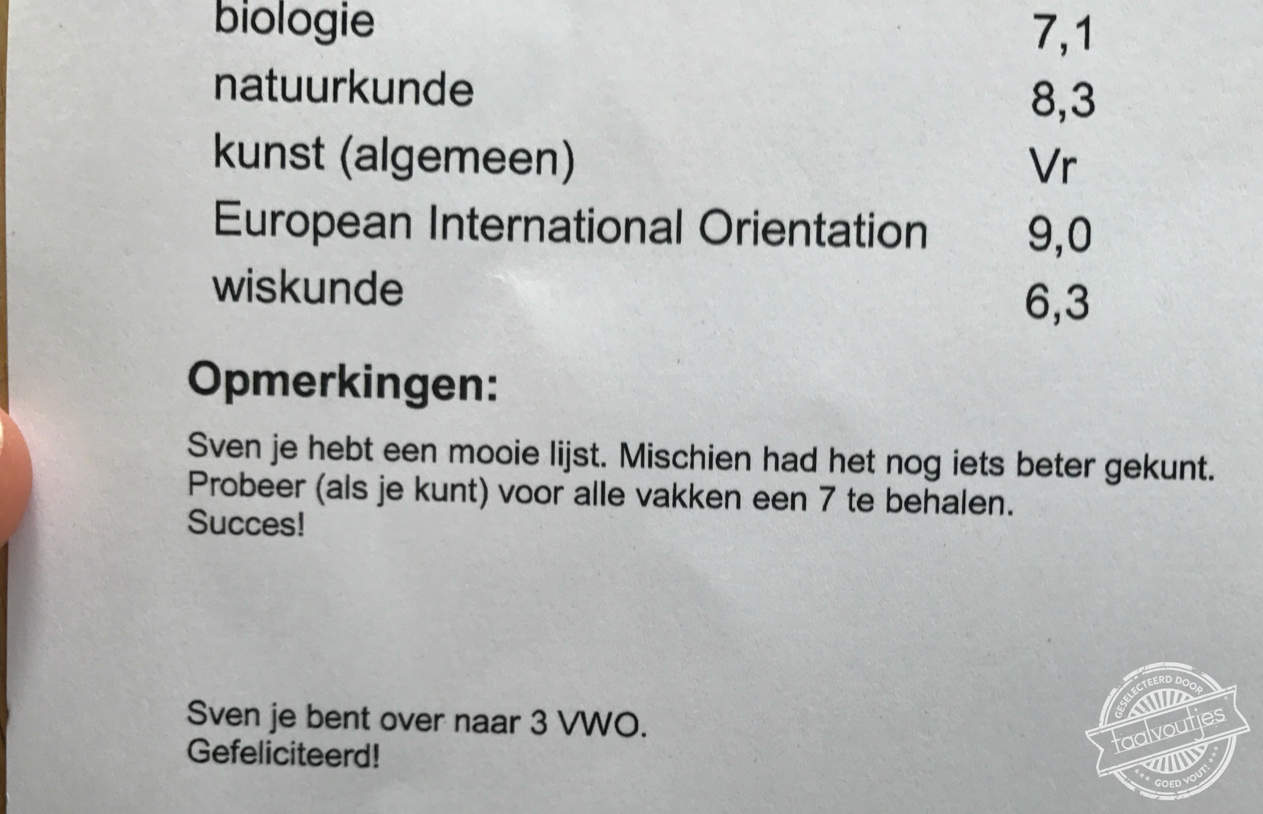 De lat ligt in ieder geval hoog.