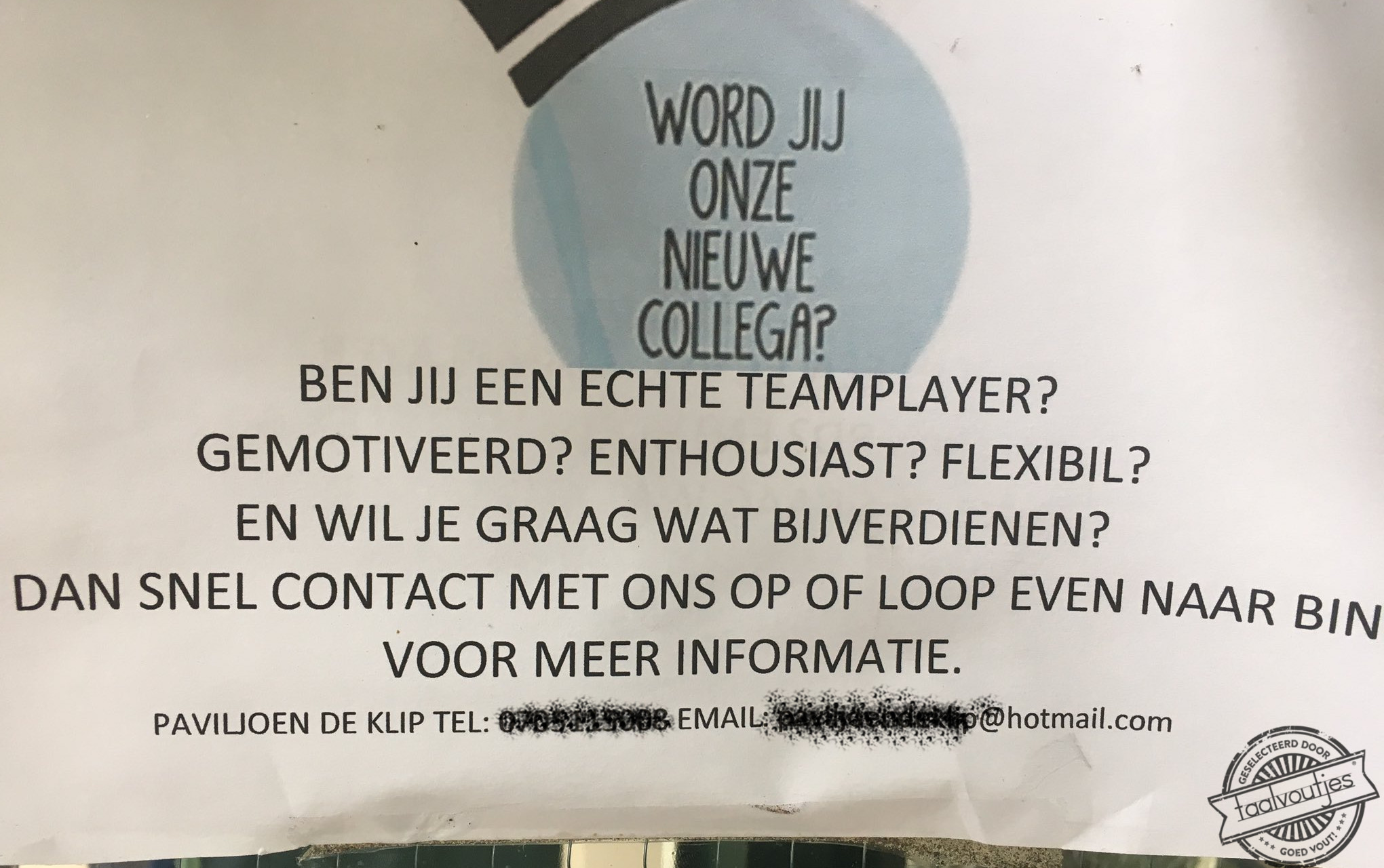 Lijkt me echt een rete-leuk baantje!