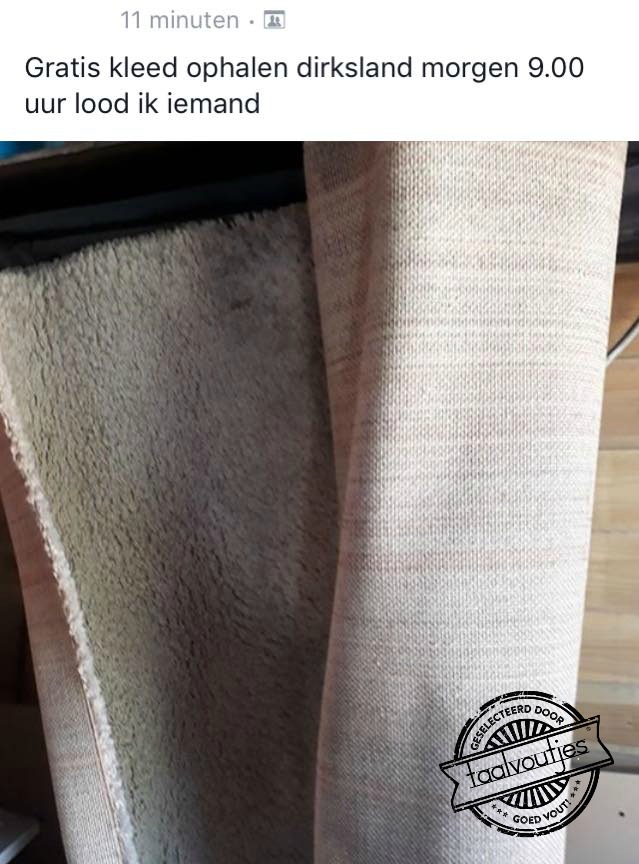 Om vervolgens meteen weer in het kleed te wikkelen?