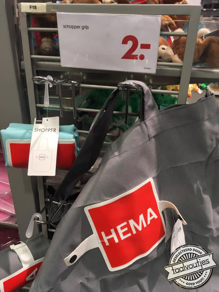 Die zet je zo de winkel uit.