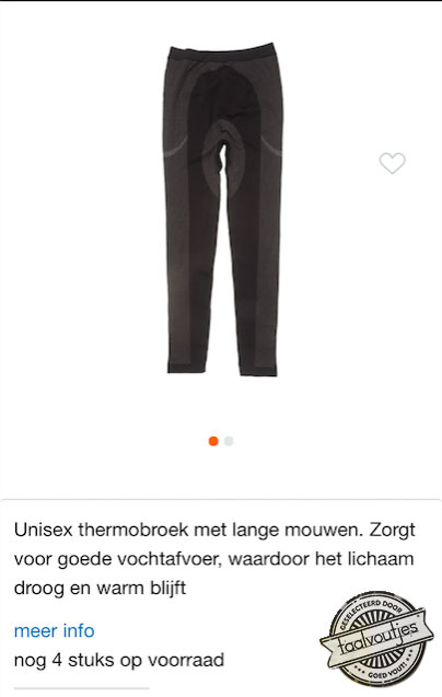 Heeft u ook een bijpassende trui met broekspijpen?