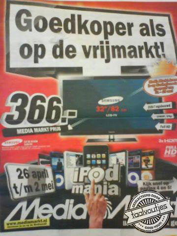 Zoals een ware marktkoopman betaamt.