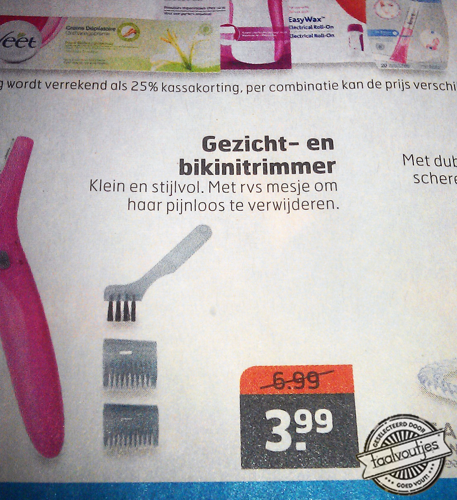 Nee, dan koop ik wel gewoon een maatje kleiner.