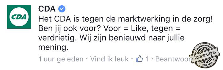 Het CDA is er nog niet helemaal over uit …