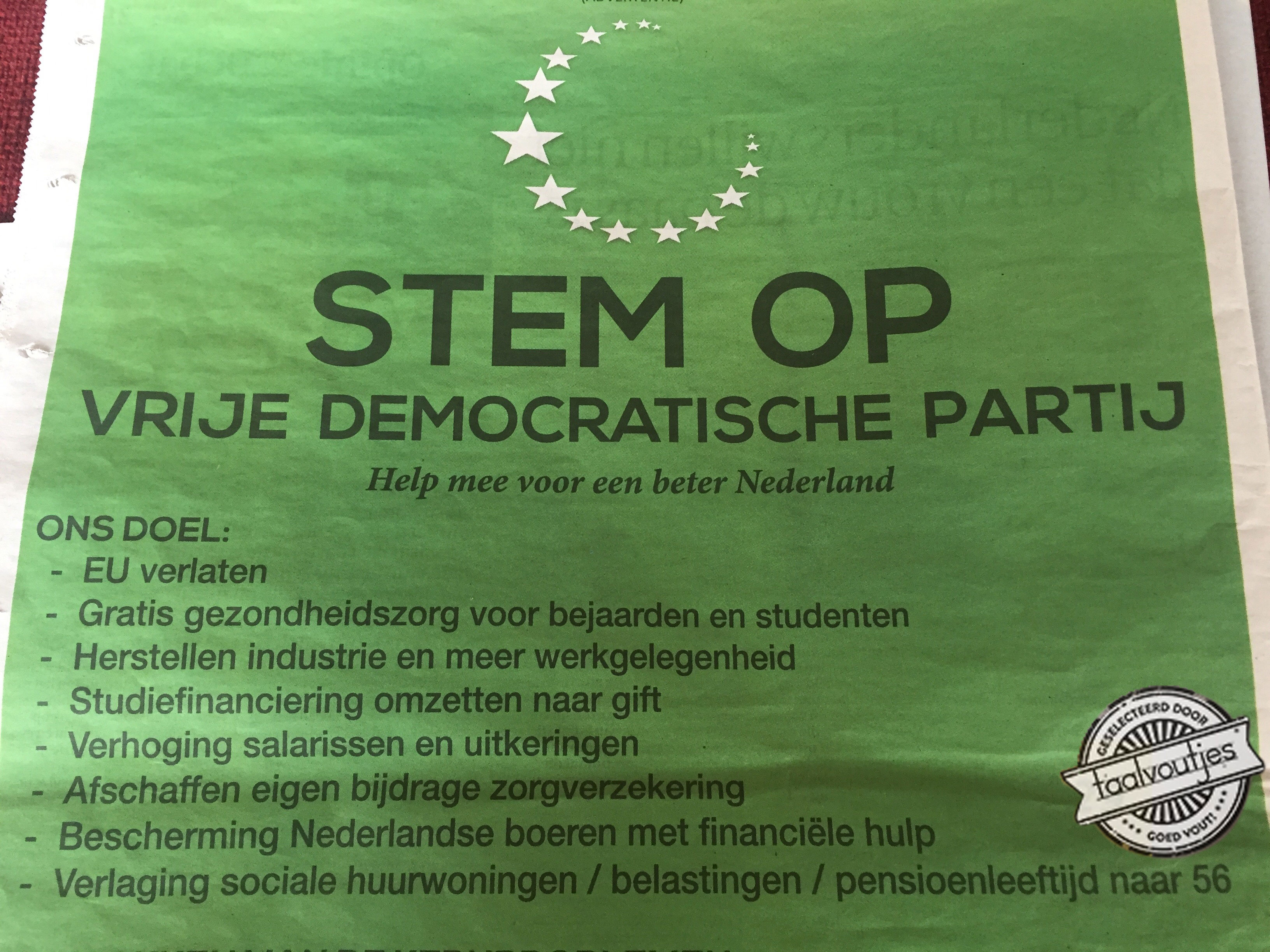 De Vrije Democratische Partij stoort zich aan alle torenflats.