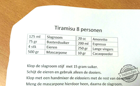 Uit het kookboek voor kippen.