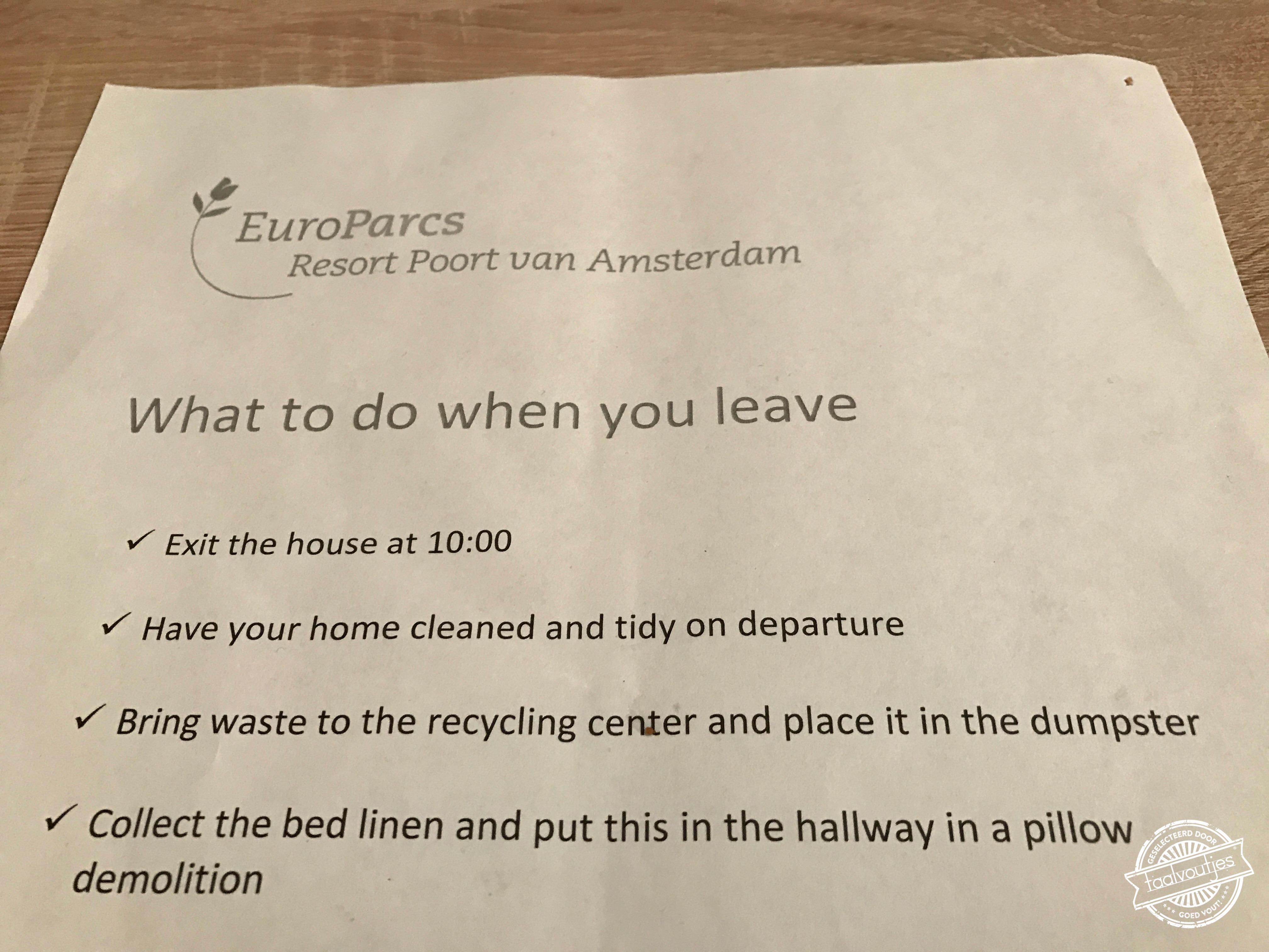 Dat vertaalvoutje sloop er zomaar in.