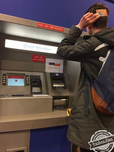 Waarom reageert de pinautomaat nou niet?!
