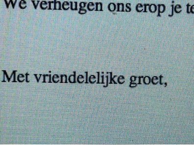 Kunnen we ook mooie groeten krijgen?